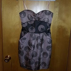 Light brown and black Strapless dress